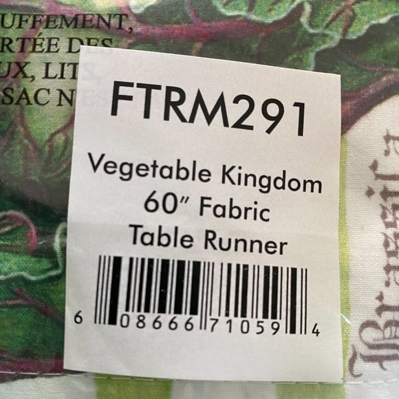 Michel Design Works Table Runner 60" x 16.5" Vegetable Garden - Picture 3 of 3